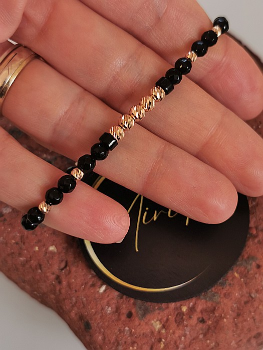 Brățara Talisman Nocturn 10 Sfere Aur 3mm - 5 Sfere Aur 4mm [2]