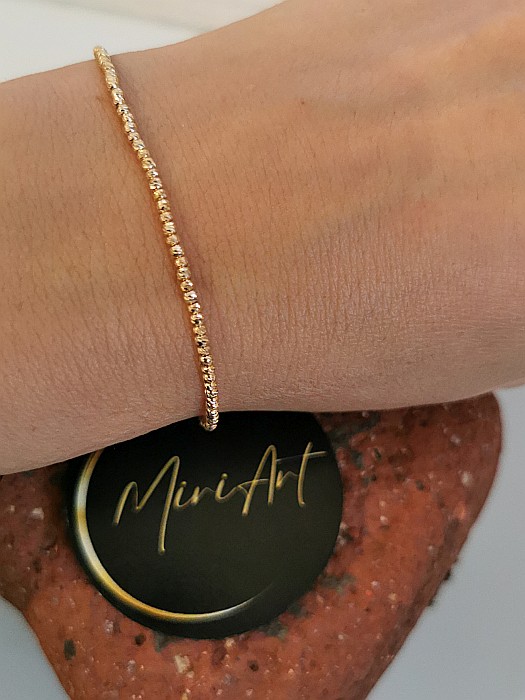 Brățara Aur Strălucitor 63 Sfere Aur 1,8mm - 49 Sfere Aur 2mm [2]