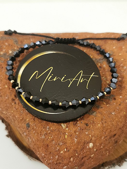 Brățara Cristale de Noapte 13 Sfere Aur 2mm [2]