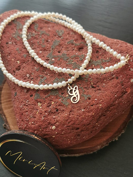 Colier Strălucire Perlată cu inițiala G - Perle de Cultură [3]