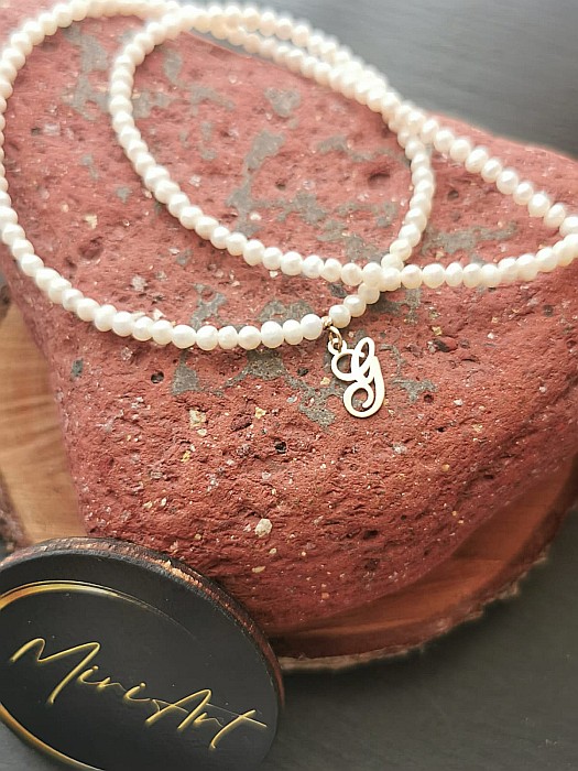 Colier Strălucire Perlată cu inițiala G - Perle de Cultură [2]