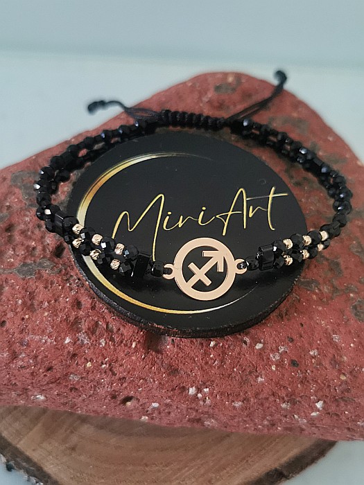 Brățara Cristalul Săgetătorului 12 Sfere Aur 2mm [5]