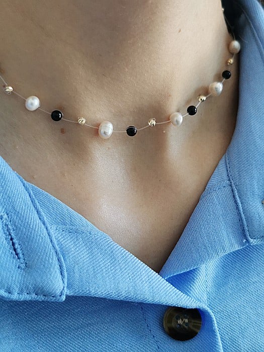 Colier Iluzie 10 Sfere Aur 3mm [5]