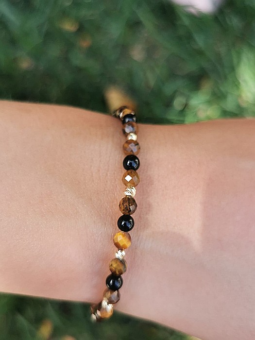 Brățara Pământ și Noapte 3 Sfere Aur 2,5mm - 2 Sfere Aur 3mm [2]