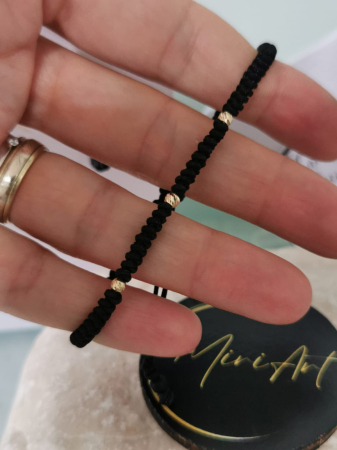 Brățara Stele de Catifea 3 Sfere Aur 3mm [1]