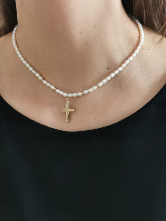 Colier Credință Perlată - Cruce Tatăl Nostru [4]