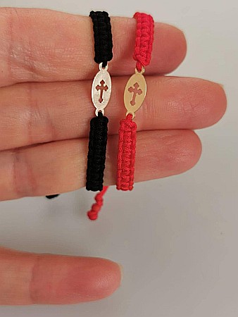 Aur 14k - Set Brățări Ovalul Protecției - Cruce în oval