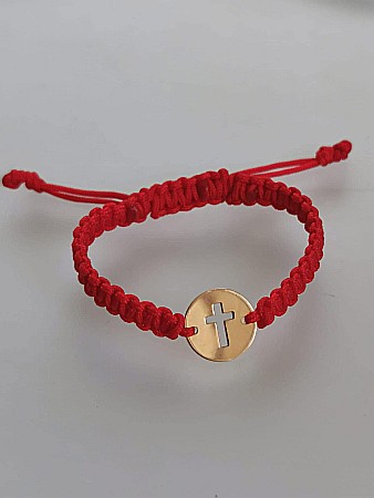 Aur 14k - Brățara Lumina Crucii - Bănuț Cruce 10mm