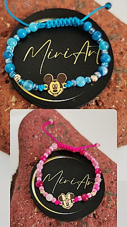 Aur 14k - Set Brățări Disney - Mickey - Minnie