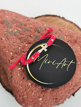 Brățara Crucea Copilariei - Cruce 12mm 4 Sfere Aur 2,5mm [2]