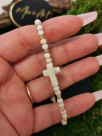 Brățara Talisman de Lumină 14 Sfere Argint Placat cu Aur 3mm [3]