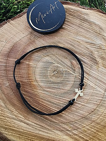 Aur 14k - Bratara Cruce Mica