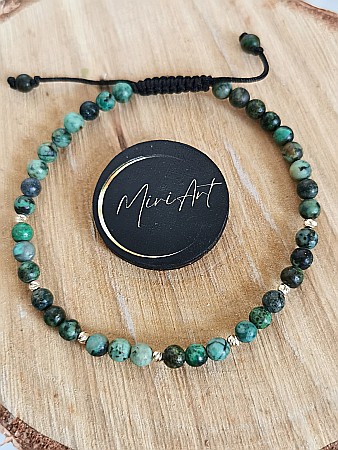 Brățara Ritm Turcoaz 7 Sfere Aur 2,5mm [0]