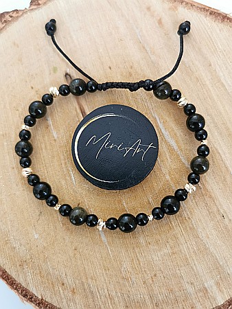 Aur 14k - Brățara Lumina Obsidianului