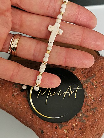 Brățara Talisman de Lumină 14 Sfere Argint Placat cu Aur 3mm [1]