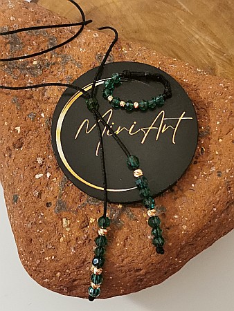 Aur 14k - Set Bijuterii Verde Imperial