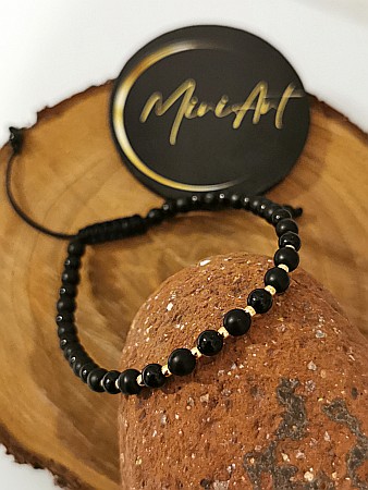 Aur 14k - Brățara Onix Regal