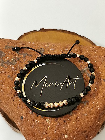 Brățara Talisman Nocturn 10 Sfere Aur 3mm - 5 Sfere Aur 4mm [5]