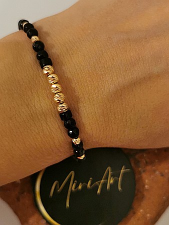 Brățara Talisman Nocturn 10 Sfere Aur 3mm - 5 Sfere Aur 4mm [3]