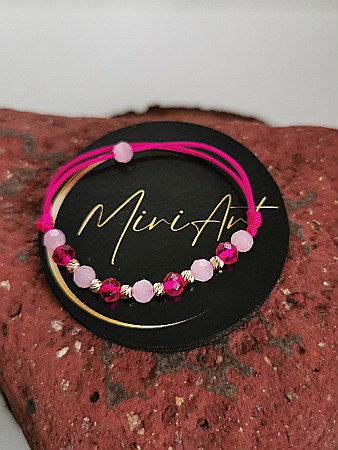 Brățara Prințesa Roz 6 Sfere Aur 3mm [0]