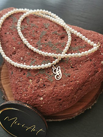 Colier Strălucire Perlată cu inițiala G - Perle de Cultură [2]