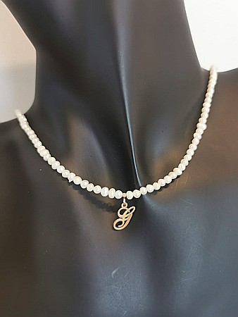 Colier Strălucire Perlată cu inițiala G - Perle de Cultură [0]