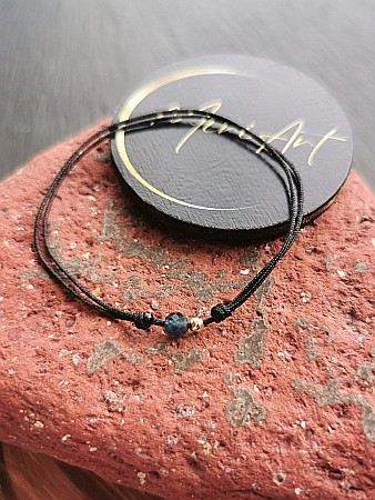 Aur 14k - Brățara Delicată cu Safir