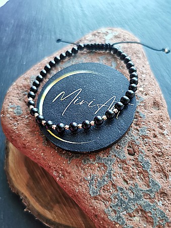 Aur 14k - Brățara Strălucire de Onix