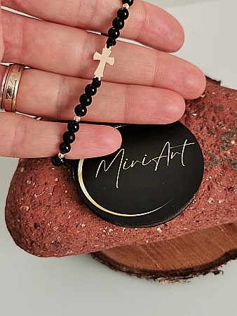 Brățara Crucea Armoniei - Cruce 15mm 4 Sfere Aur 2,5mm [2]