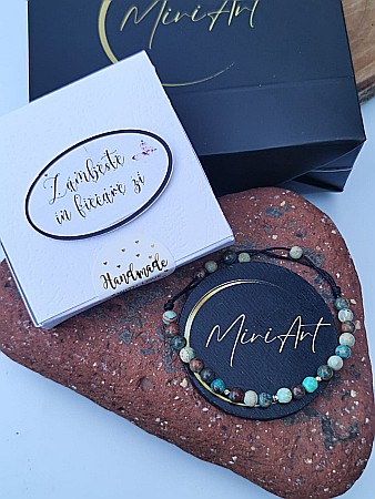 Aur 14k - Brățara Ritm Pământiu 3 Sfere Aur 2mm