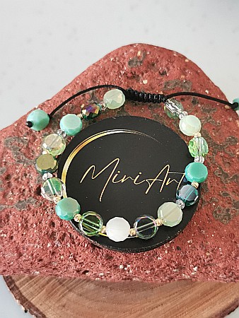 Aur 14k - Brățara Verde Pastel