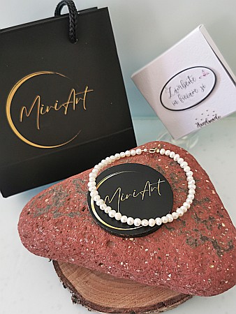 Aur 14k - Brățara Strălucire Naturală– Perlă de Cultură
