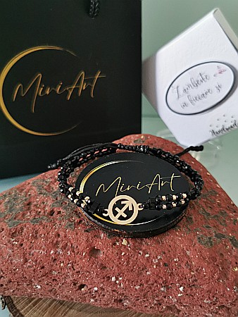 Brățara Cristalul Săgetătorului 12 Sfere Aur 2mm [2]