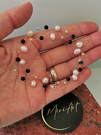 Colier Iluzie 10 Sfere Aur 3mm [2]