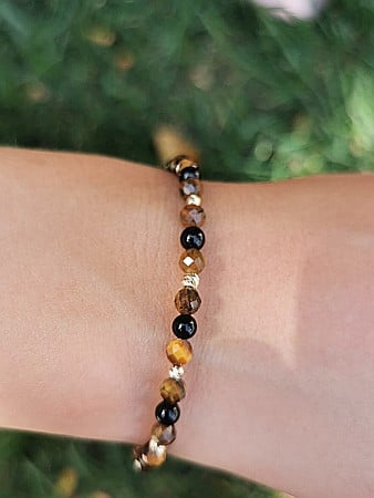 Brățara Pământ și Noapte 3 Sfere Aur 2,5mm - 2 Sfere Aur 3mm [1]