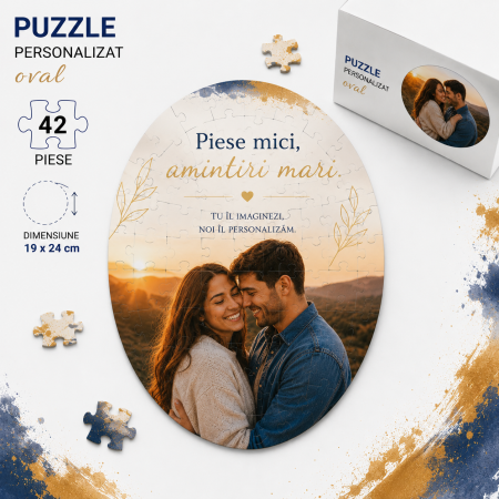 Puzzle Personalizat - Puzzle Personalizat Oval 42 Piese cu Fotografie – 19 x 24 cm