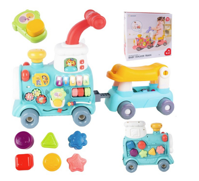 Antemergator 5 in 1 pentru copii, centru activitati educativ, lumini si sunete, trenulet interactiv, 12-36 luni [2]