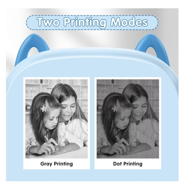 Aparat Foto cu Imprimare 2 in 1, 1080P cu Ecran 2.4 inch, Printare Instant, Dual Lens, Cablu USB-C. Reincarcabil [2]