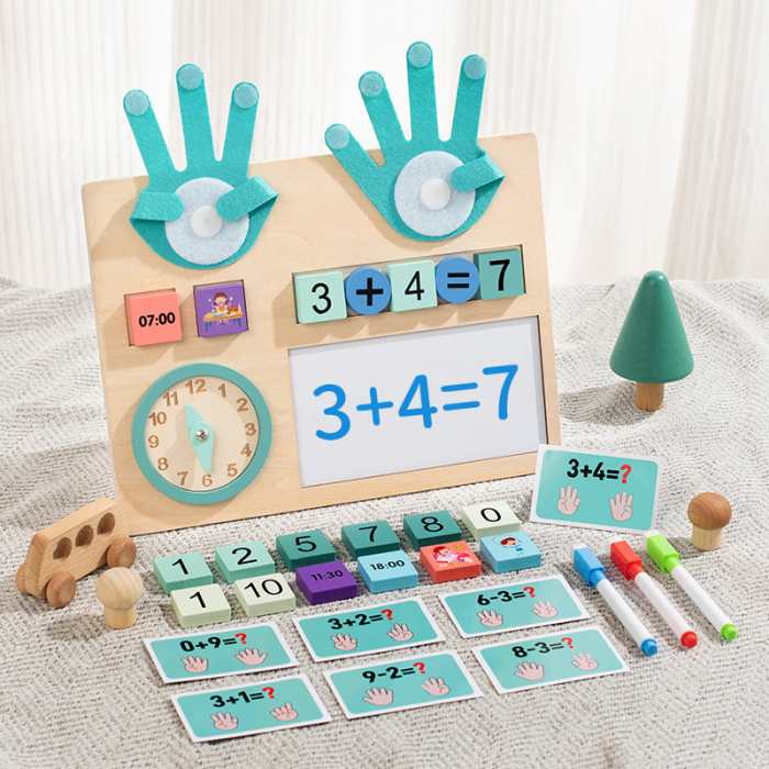 Ceas educativ din lemn Montessori pentru copii [4]