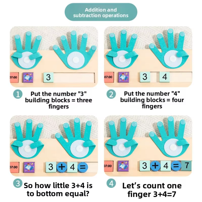 Ceas educativ din lemn Montessori pentru copii [3]