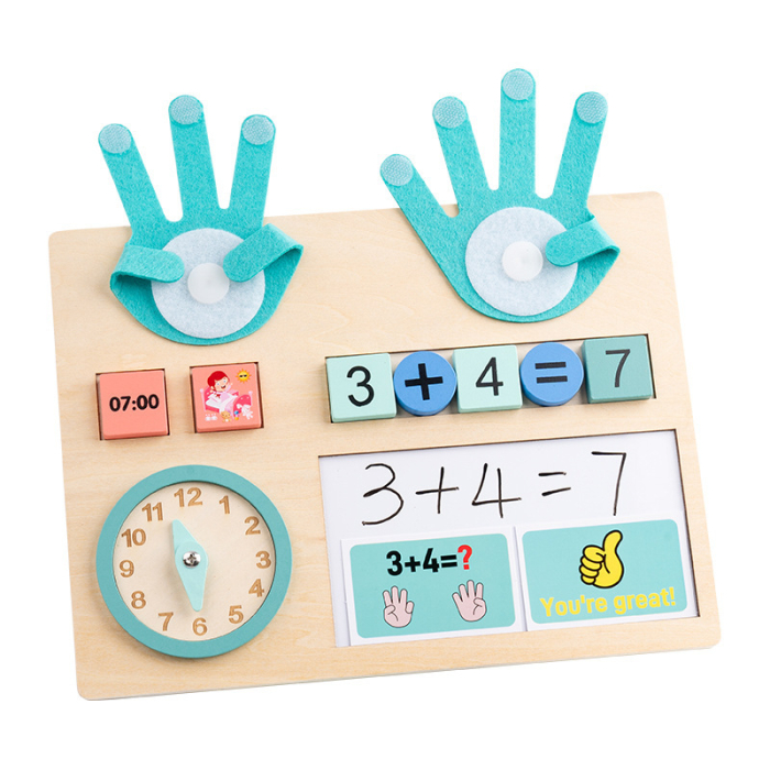 Ceas educativ din lemn Montessori pentru copii [2]
