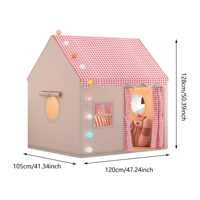 Cort de joacă pentru copii, interior/exterior, roz, spațios, montare rapidă [2]
