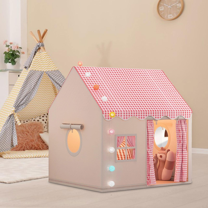 Cort de joacă pentru copii, interior/exterior, roz, spațios, montare rapidă [3]