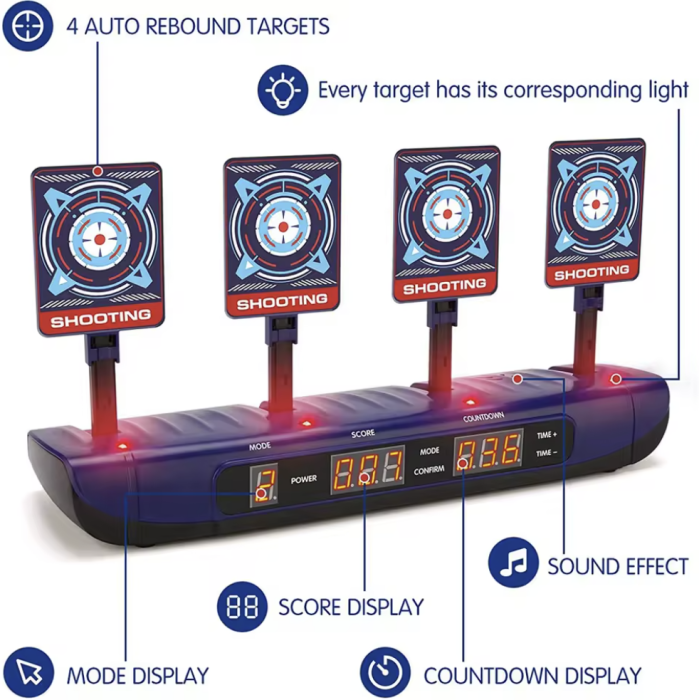 Joc de Tir Electronic cu Ținte Mobile – Resetare Automată și Numărător Digital de Scor [4]