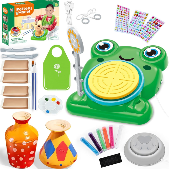 Kit Olărit pentru Copii – Roată de Olar Electrică Miniaturală cu Accesorii [3]