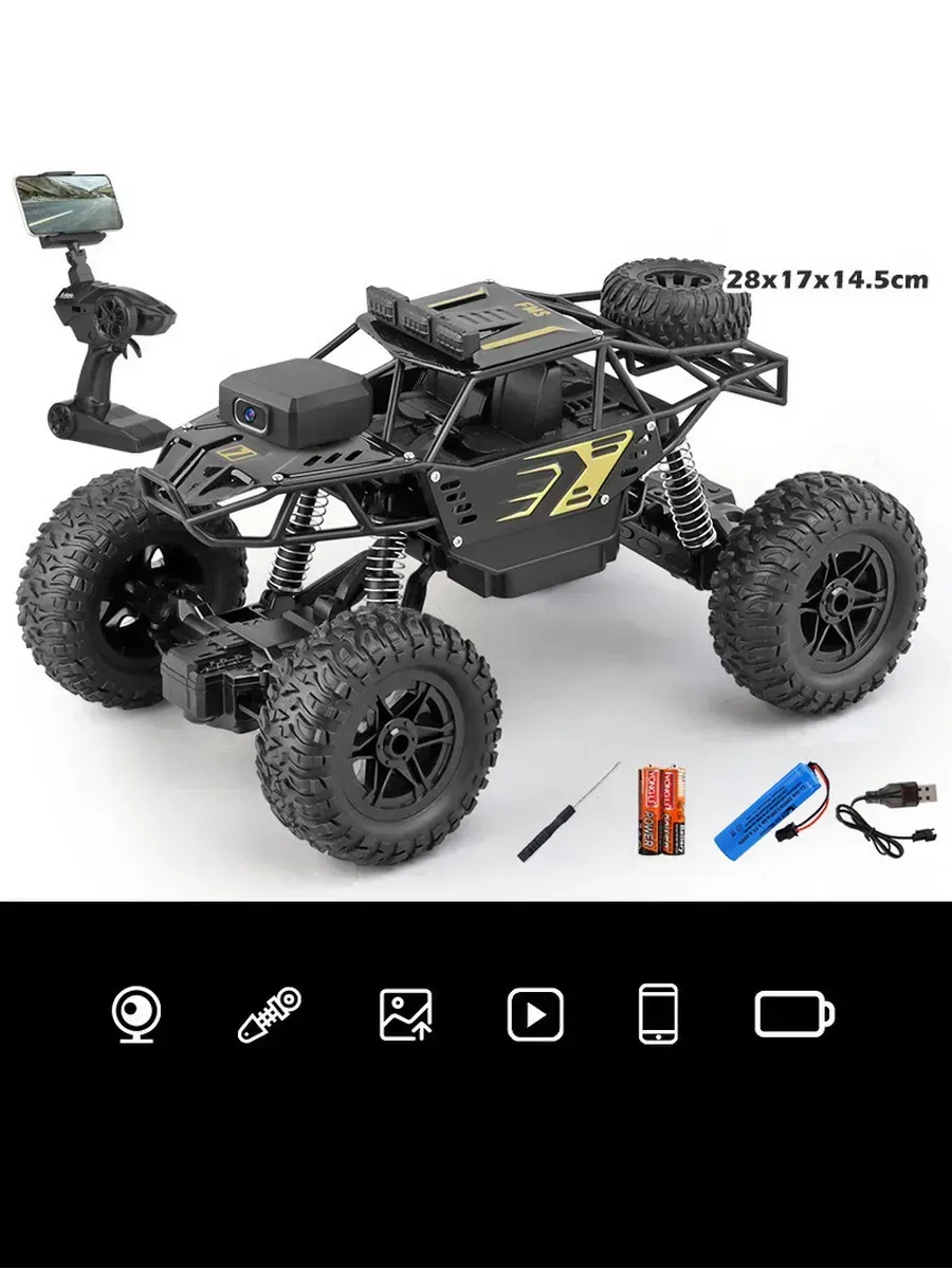 Mașină RC de Teren 4x4 cu Cameră HD 720p WiFi FPV – 1:18, 2.4Ghz, Control prin Aplicație [4]