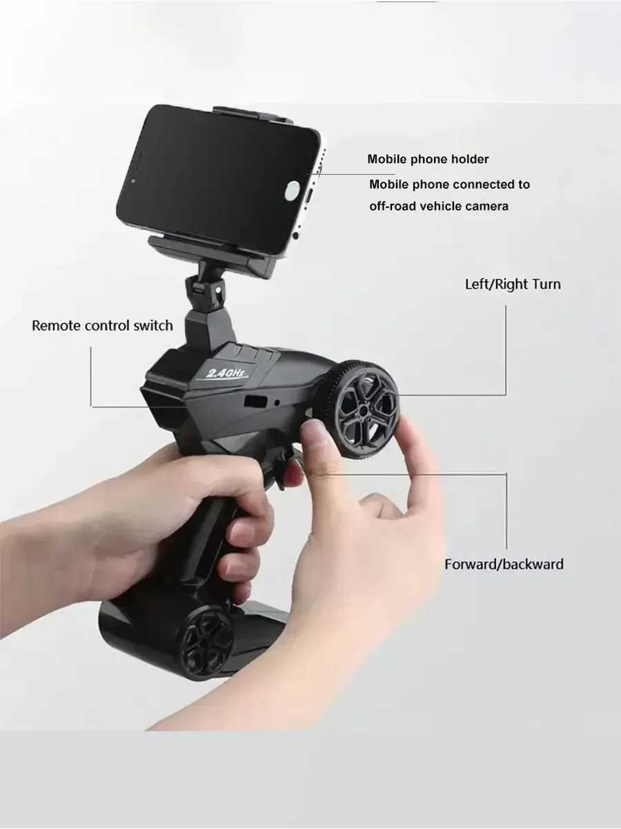 Mașină RC de Teren 4x4 cu Cameră HD 720p WiFi FPV – 1:18, 2.4Ghz, Control prin Aplicație [2]