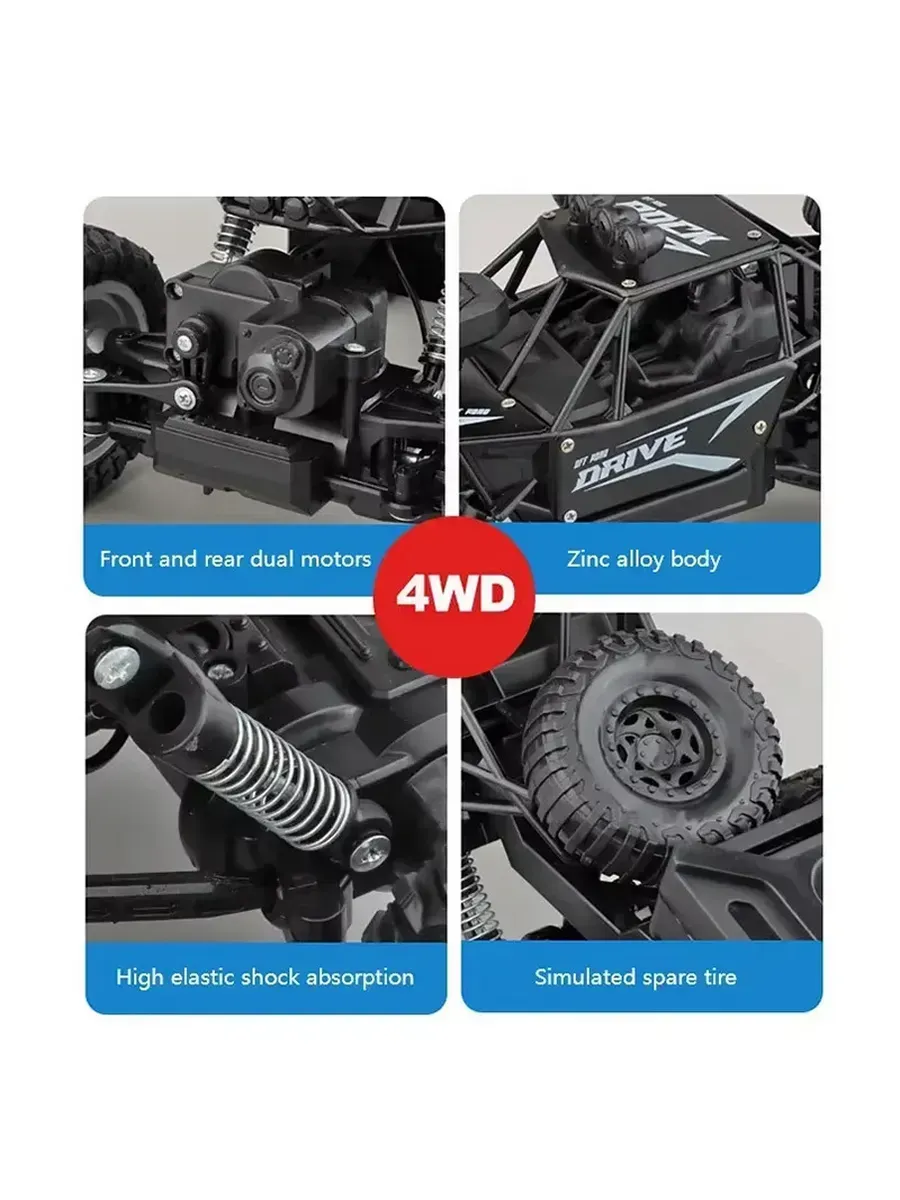 Mașină RC de Teren 4x4 cu Cameră HD 720p WiFi FPV – 1:18, 2.4Ghz, Control prin Aplicație [3]