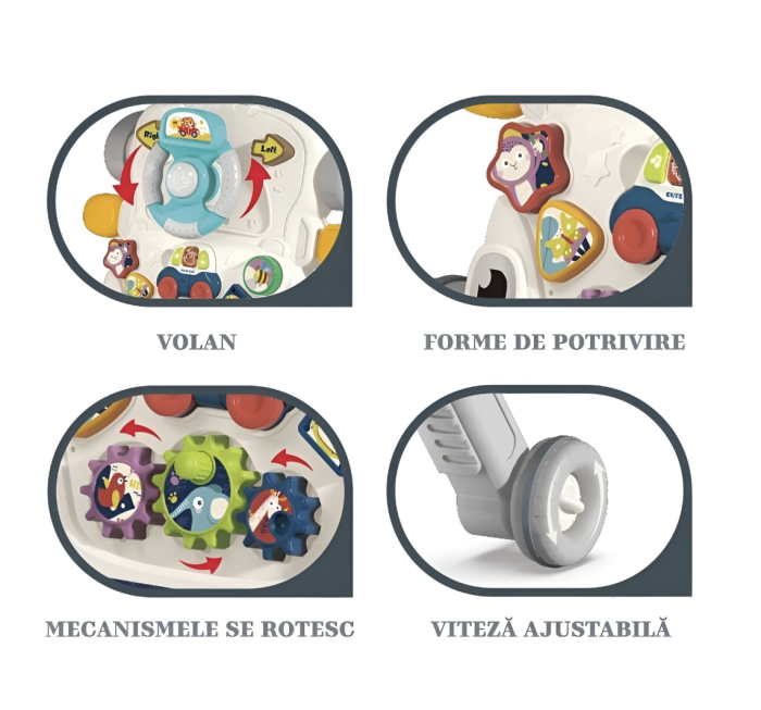 Premergător Multifuncțional 3-în-1 pentru Bebeluși – Montessori, cu Muzică și Lumini [3]