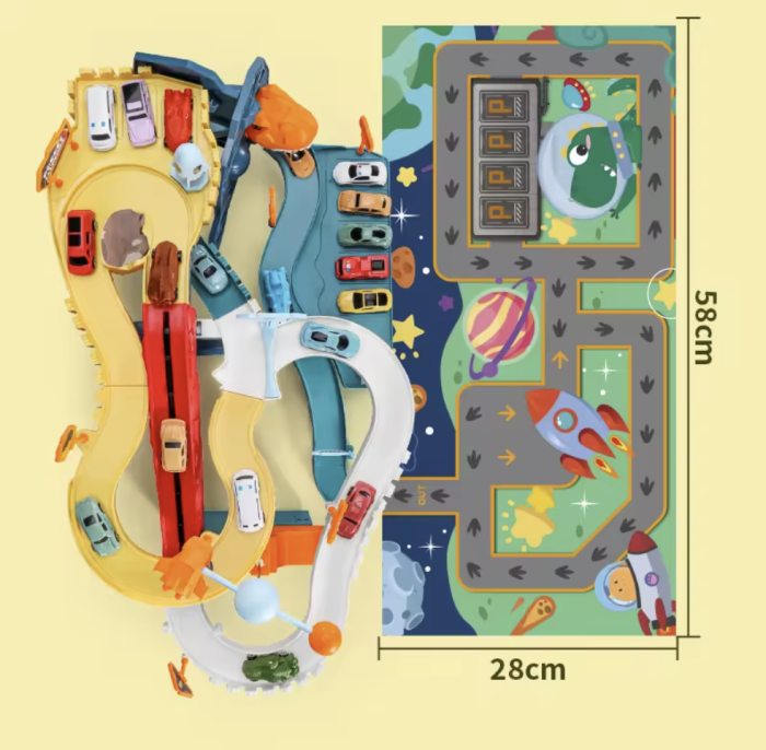 Set de Curse „Aventură Spațială cu Dinozauri” – Pistă pentru Mașinuțe [4]